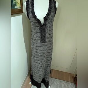 Vintage B & W M by Missoni knit tank sweater dress w deep neck and side slits